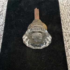 Estate Clear Glass Door Knob with Rustic Accents